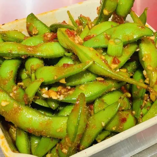 Spicy Garlic Edamame