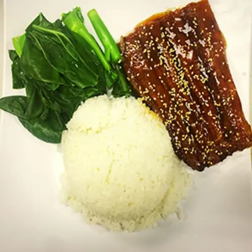 Barbequed Eel Rice And Vegetable