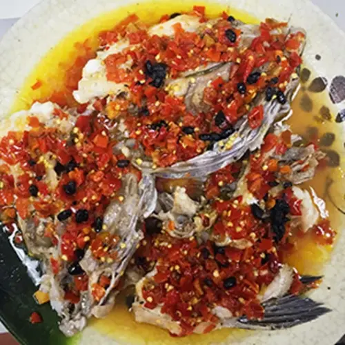Steamed Fish Head Diced Hot Red Peppers