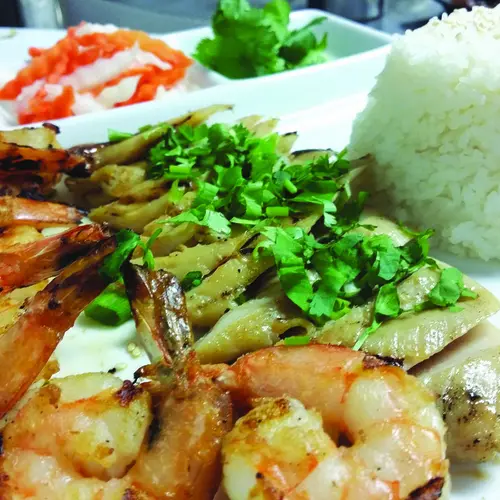 Charbroiled Chicken & Shrimp On Rice