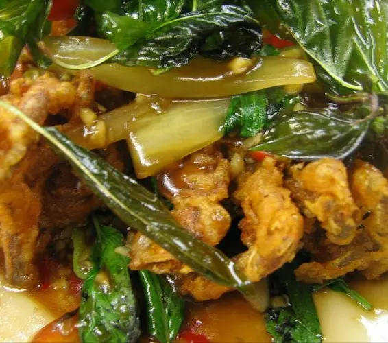 Soft Shell Crab Spicy Basil Sauce