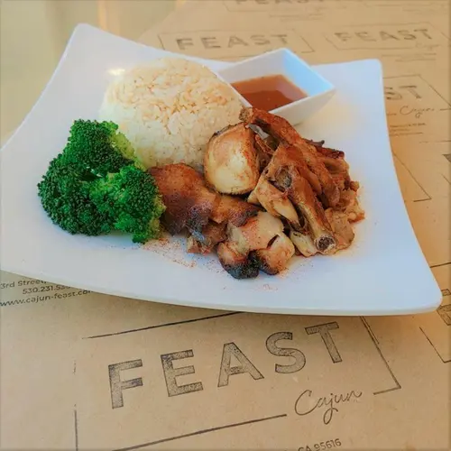Cajun Roasted Chicken Plated Rice