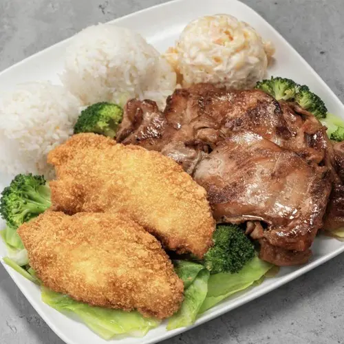 Fried White Fish & Bbq Chicken Combo