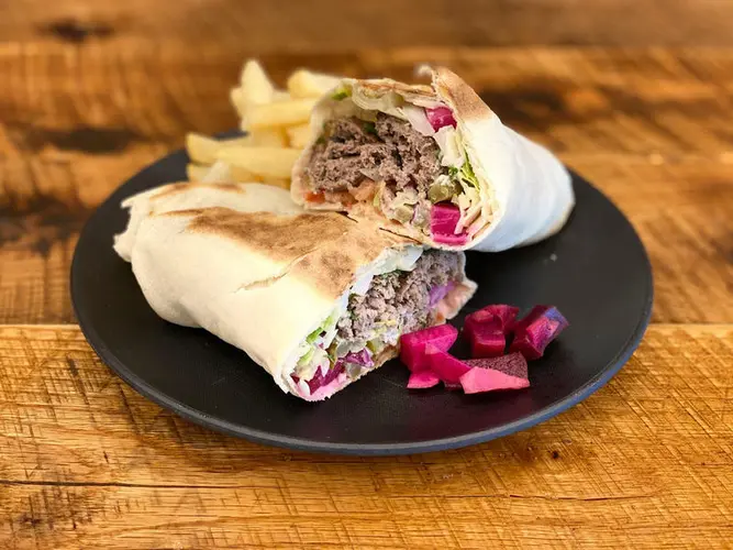 Beef Kufta Kabob Sandwich