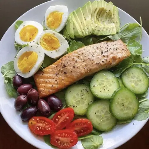 Salmon Grilled Avocado Salad