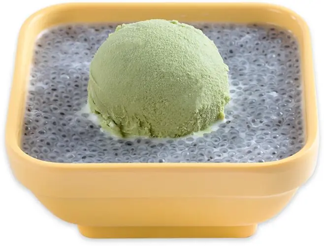 Basil Seeds Matcha Ice Cream Vanilla Frost