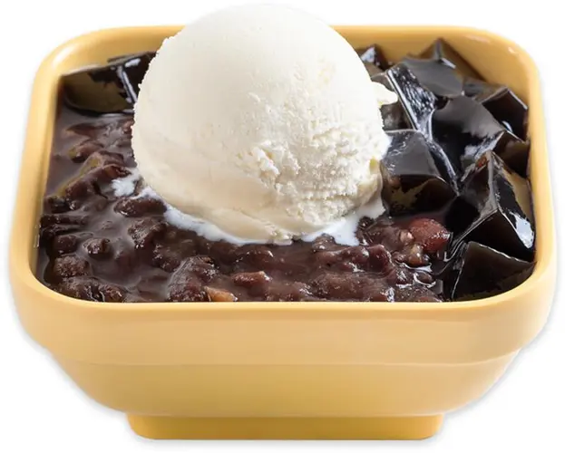 Grass Jelly & Red Bean Vanilla Ice Cream