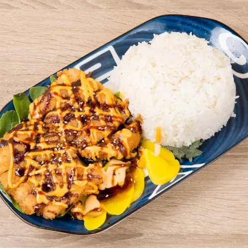 Fried Chicken Breast Over Rice